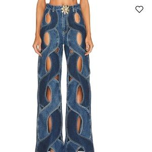 Area rope wide cut out jeans